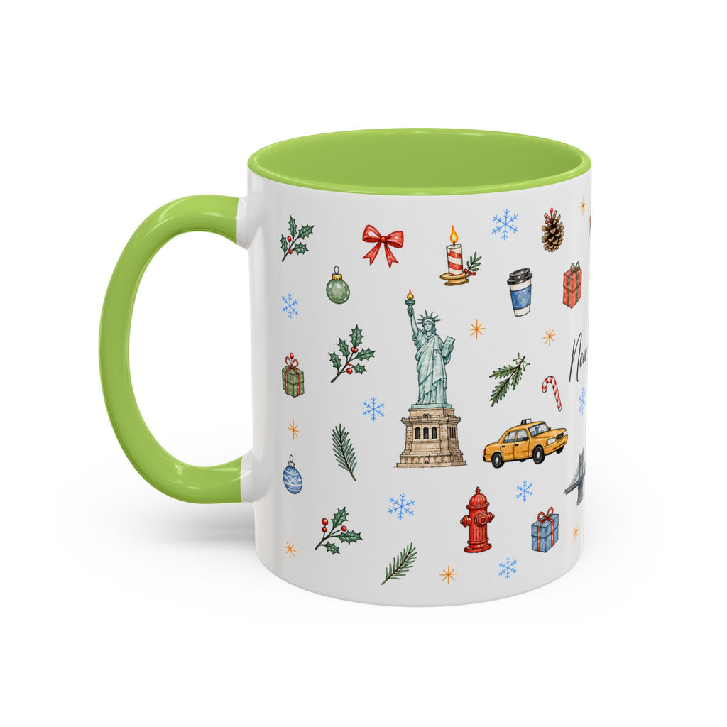 New York City Christmas Mug | Watercolor City Souvenir | Ceramic Coffee Cup