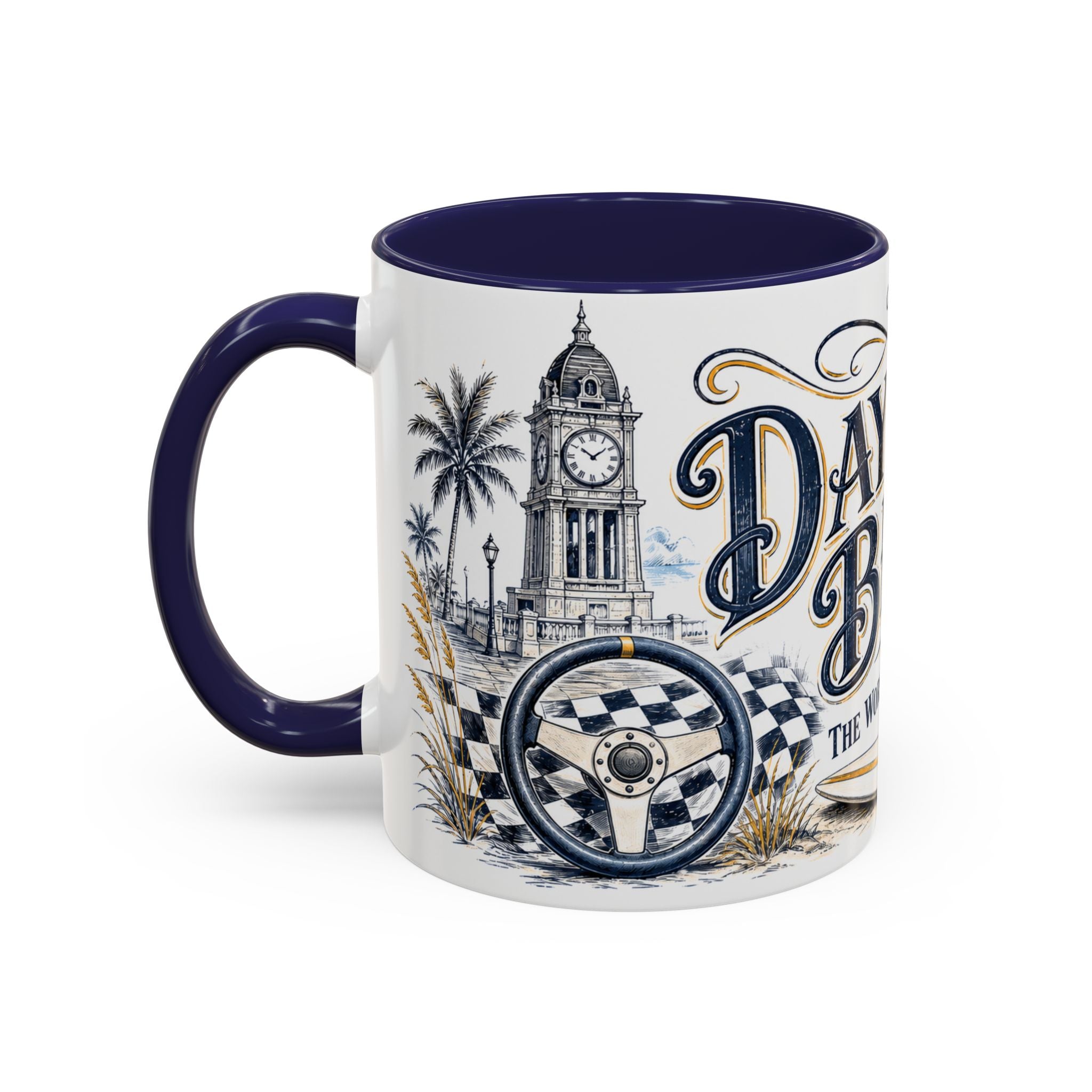 Daytona Beach Coffee Mug | United States Travel Souvenir | Vintage Illustrated City Gift | 11 oz 15 oz Accent Mug