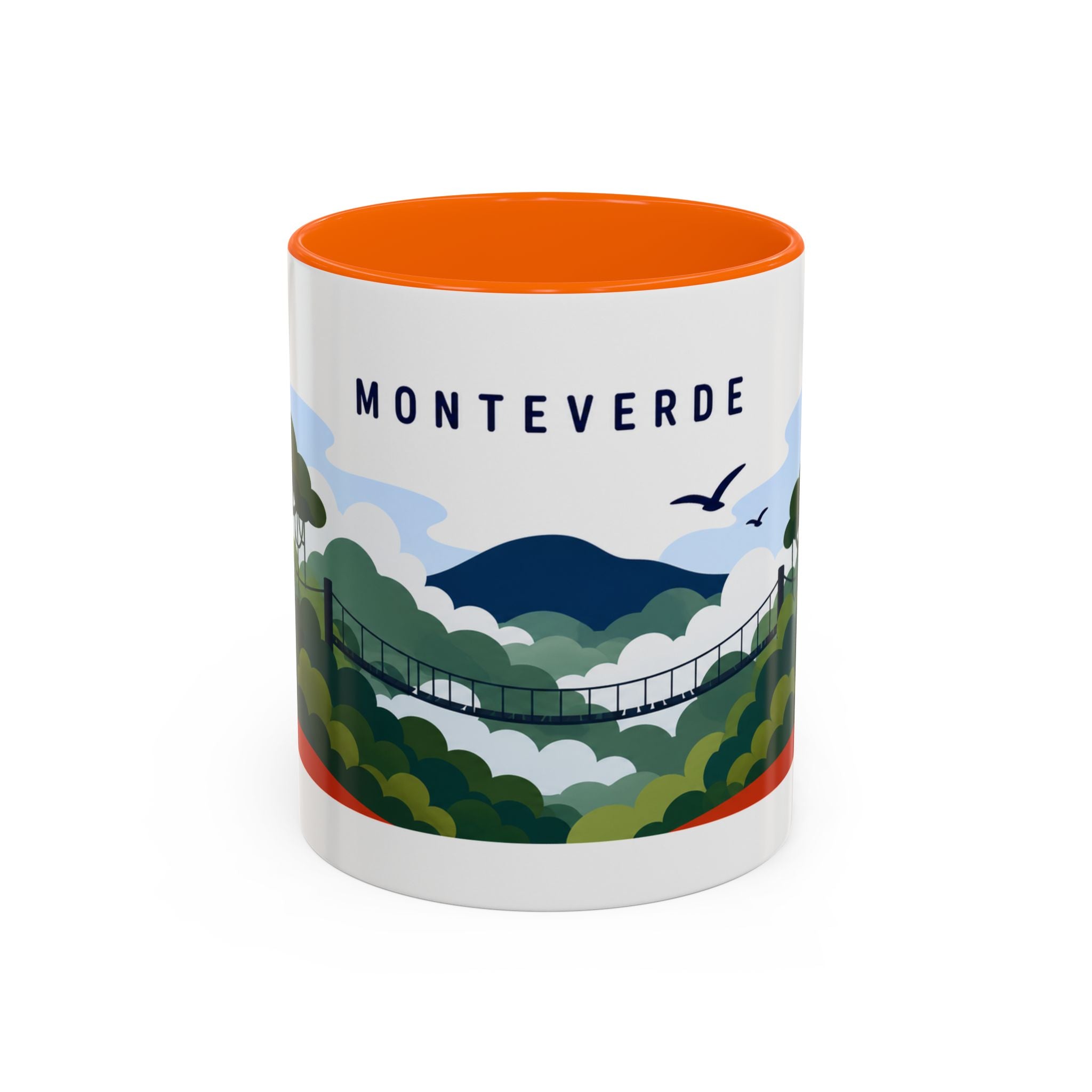 Monteverde Coffee Mug | Travel Destination Souvenir Gift | Accent Color Ceramic 11oz 15oz