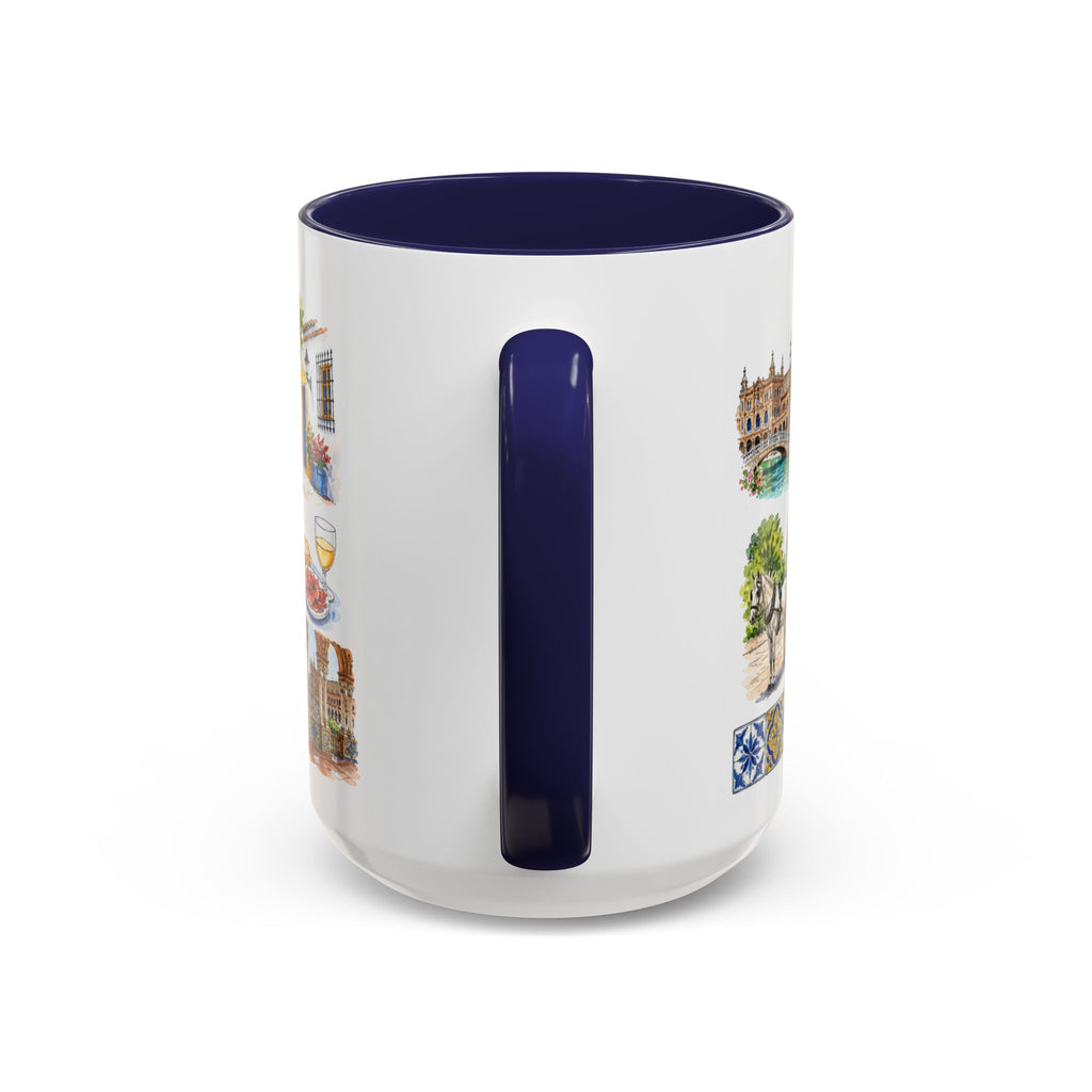 Seville Illustrated Travel Mug | City Souvenir Accent Coffee Mug | 11oz 15oz Ceramic Cup