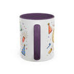 New Year Mug | Midnight Clock Toast Watercolor Celebration Gift | Accent Cup 11oz 15oz