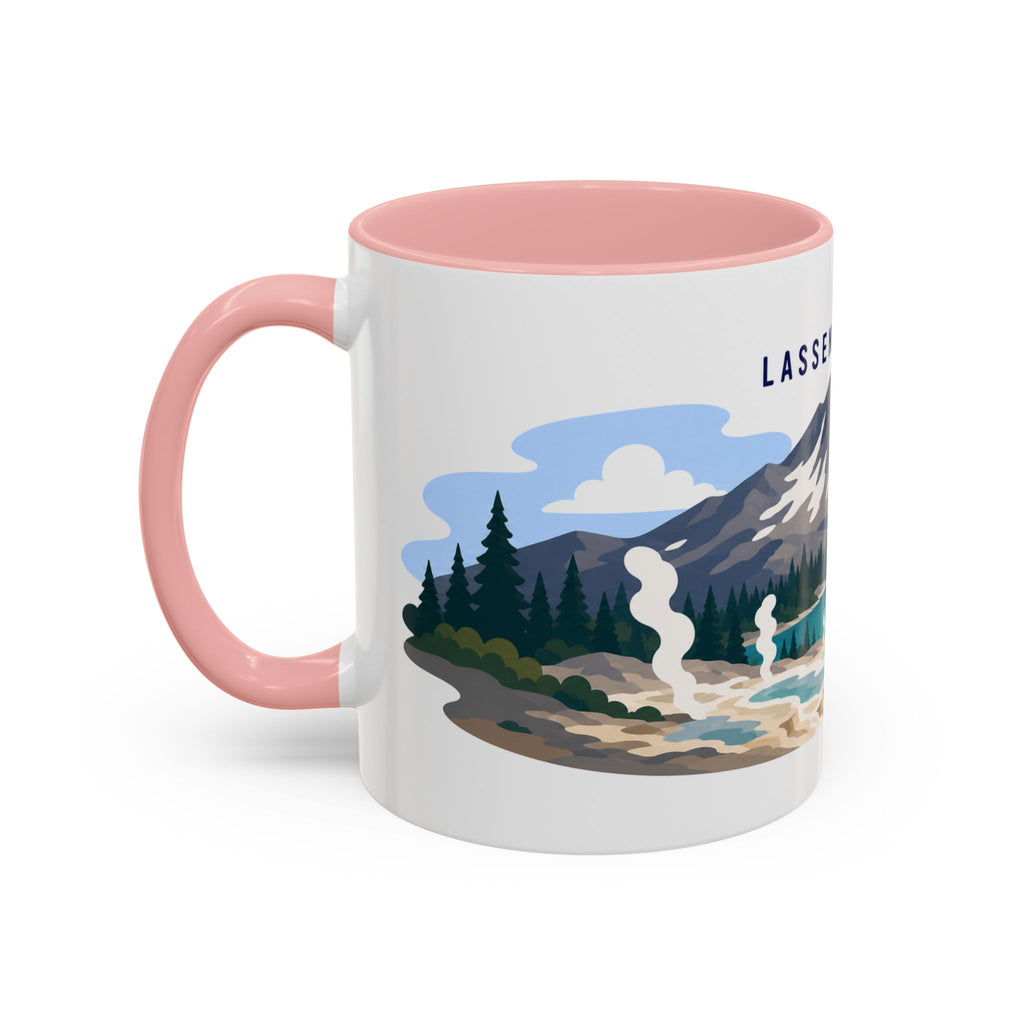 Lassen Volcanic National Park Coffee Mug | Solid Color Block Park Souvenir | 11oz 15oz Accent Mug