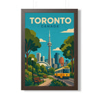 Toronto Streetcar Canada Framed Poster | Vintage Travel Wall Art | Black Walnut White Frame | 16x24 20x30