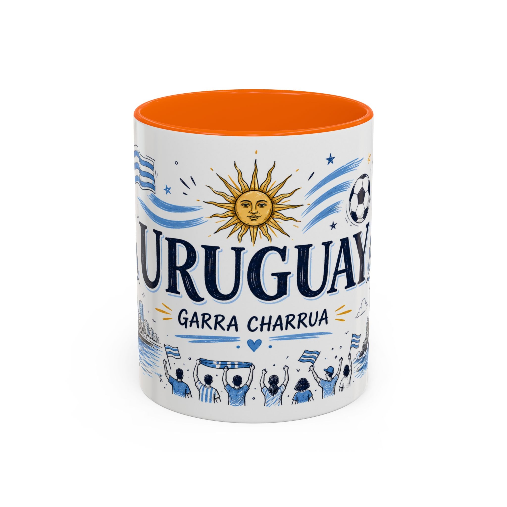 Uruguay Soccer Coffee Mug | World Cup Fan Gift | Accent Color Ceramic 11oz 15oz Match Day Cup