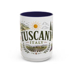 Tuscany Coffee Mug | Travel Destination Souvenir Gift | Accent Color Ceramic 11oz 15oz