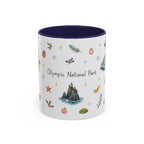 Olympic National Park Christmas Mug | Watercolor Travel Souvenir | Holiday Gift | Accent Ceramic Coffee Cup 11oz 15oz