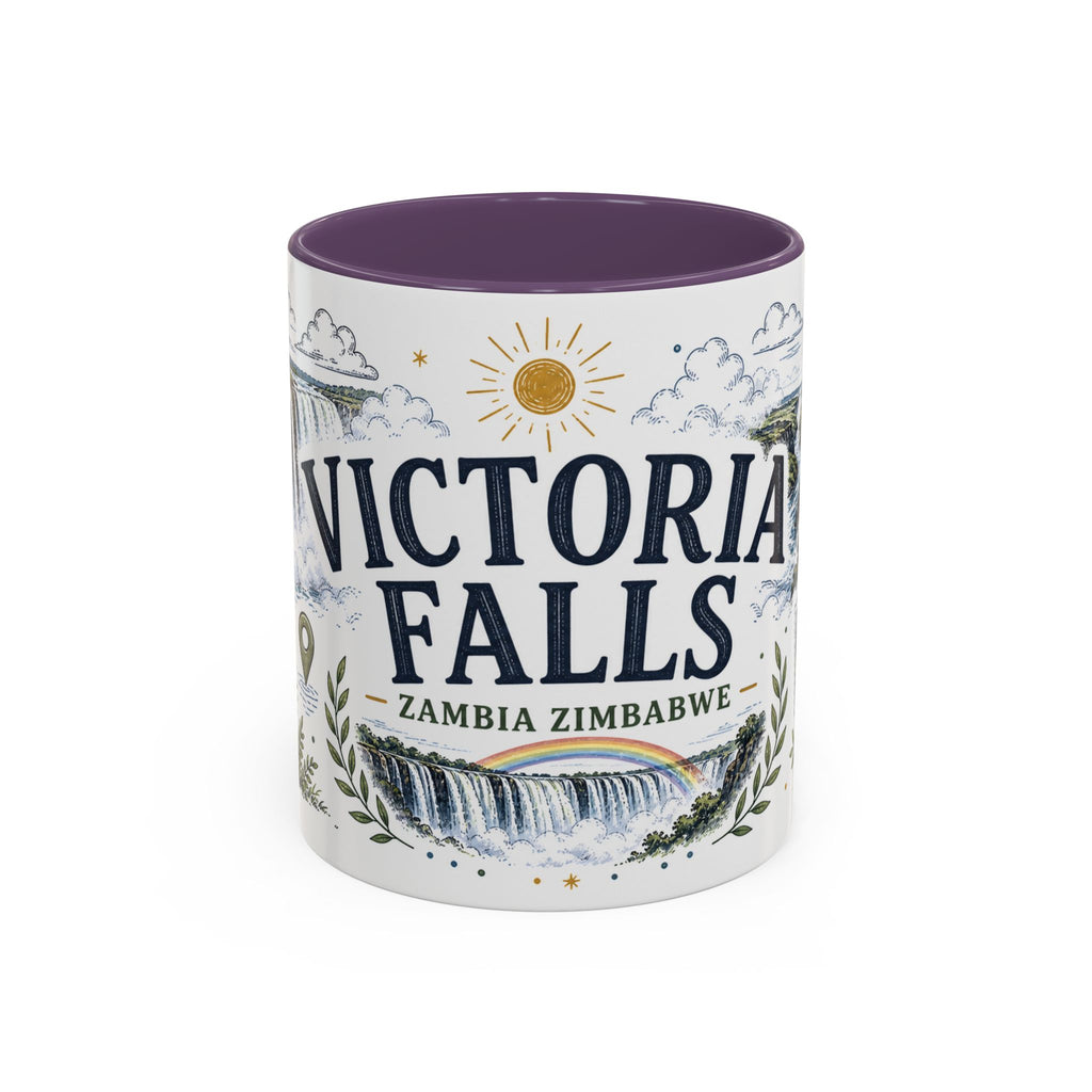 Victoria Falls Coffee Mug | Travel Destination Souvenir Gift | Accent Color Ceramic 11oz 15oz
