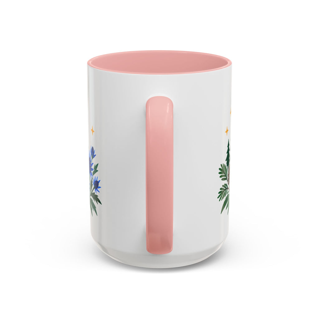 Capricorn Zodiac Coffee Mug | Sea Goat and Floral Design | Astrology Birthday Gift | 11 oz 15 oz Ceramic Accent Mug