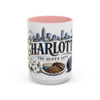 Charlotte Coffee Mug | United States Travel Souvenir | Vintage Illustrated City Gift | 11 oz 15 oz Accent Mug