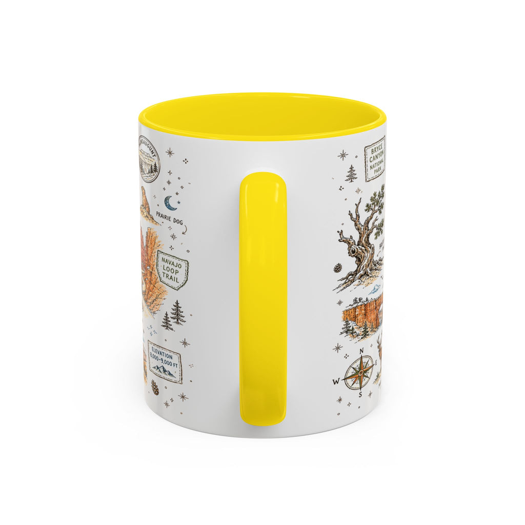 Bryce Canyon Coffee Mug | National Park Hiking Utah Gift | Accent Color Ceramic 11oz 15oz