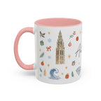 Antwerp Christmas Mug | Watercolor Travel Souvenir | Holiday Gift | Accent Ceramic Coffee Cup 11oz 15oz