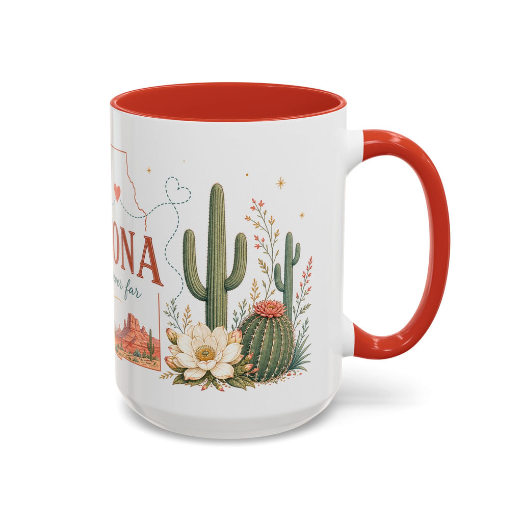 Arizona State Map Mug | Desert Landscape, Botanical Accents, Homesick Gift