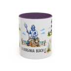 Virginia Beach Illustrated Travel Mug | City Souvenir Accent Coffee Mug | 11oz 15oz Ceramic Cup