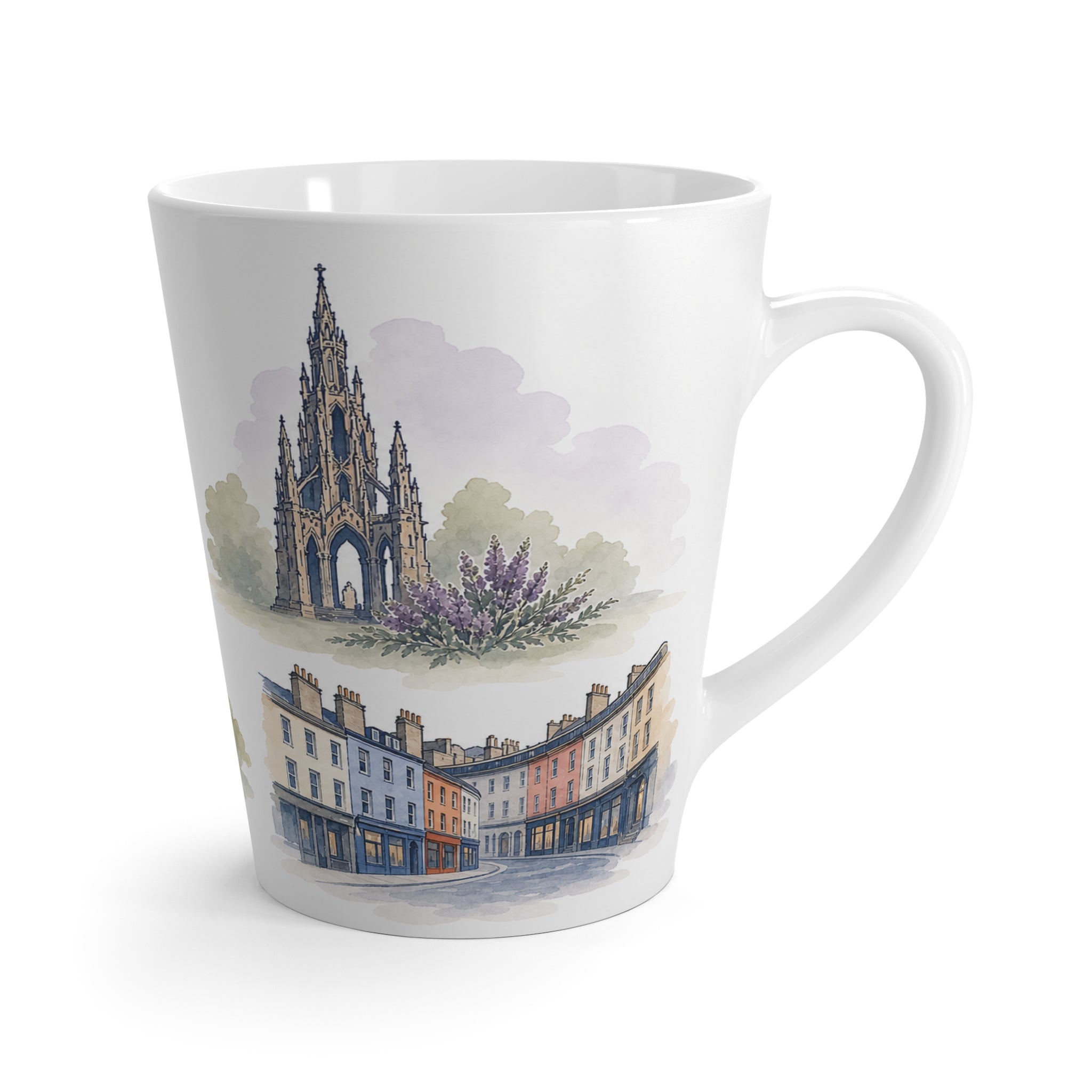 Edinburgh Latte Mug | Watercolor City Travel Mug | 12 oz Ceramic Souvenir Gift