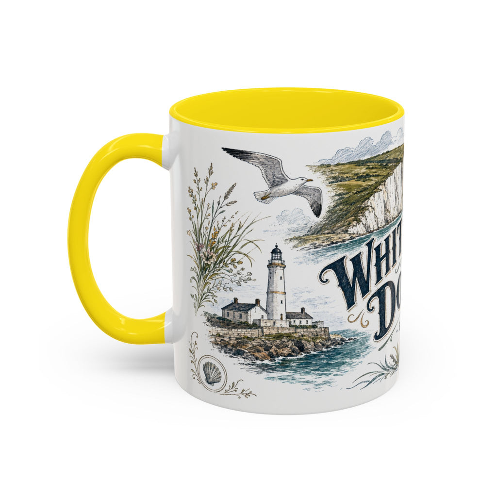 White Cliffs of Dover Mug, England Travel Souvenir, Bucket List Gift, Accent Ceramic Coffee Mug 11oz 15oz