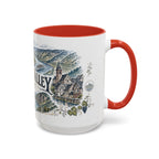 Rhine Valley Mug, Germany Travel Souvenir, Bucket List Gift, Accent Ceramic Coffee Mug 11oz 15oz