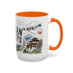 Bhutan Valleys Coffee Mug | Travel Destination Souvenir Gift | Accent Color Ceramic 11oz 15oz