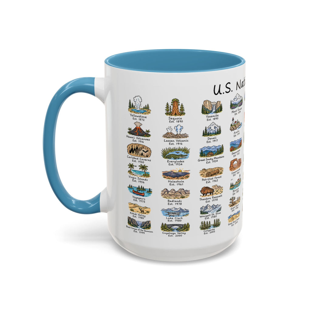 63 National Parks Mug | U.S. Parks Coffee Cup | Park Bucket List Gift | Road Trip Hiking Camping Souvenir