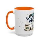 Retirement Plan Coffee And Adventures Mug | Travel Retirement Gift | Accent Color Ceramic 11oz 15oz