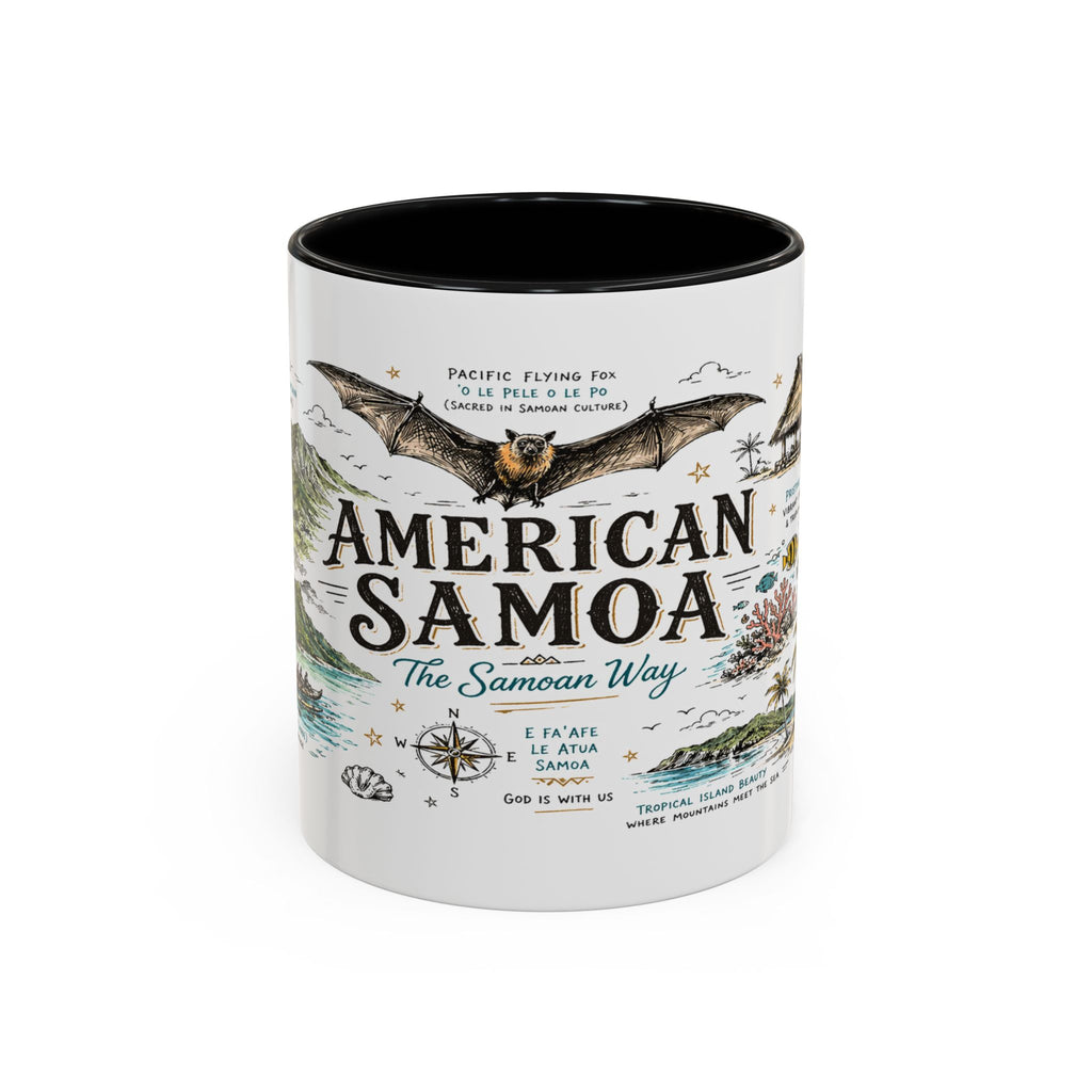 American Samoa National Park Coffee Mug | Pacific Island Rainforest Reef Gift | Accent Color Ceramic 11oz 15oz
