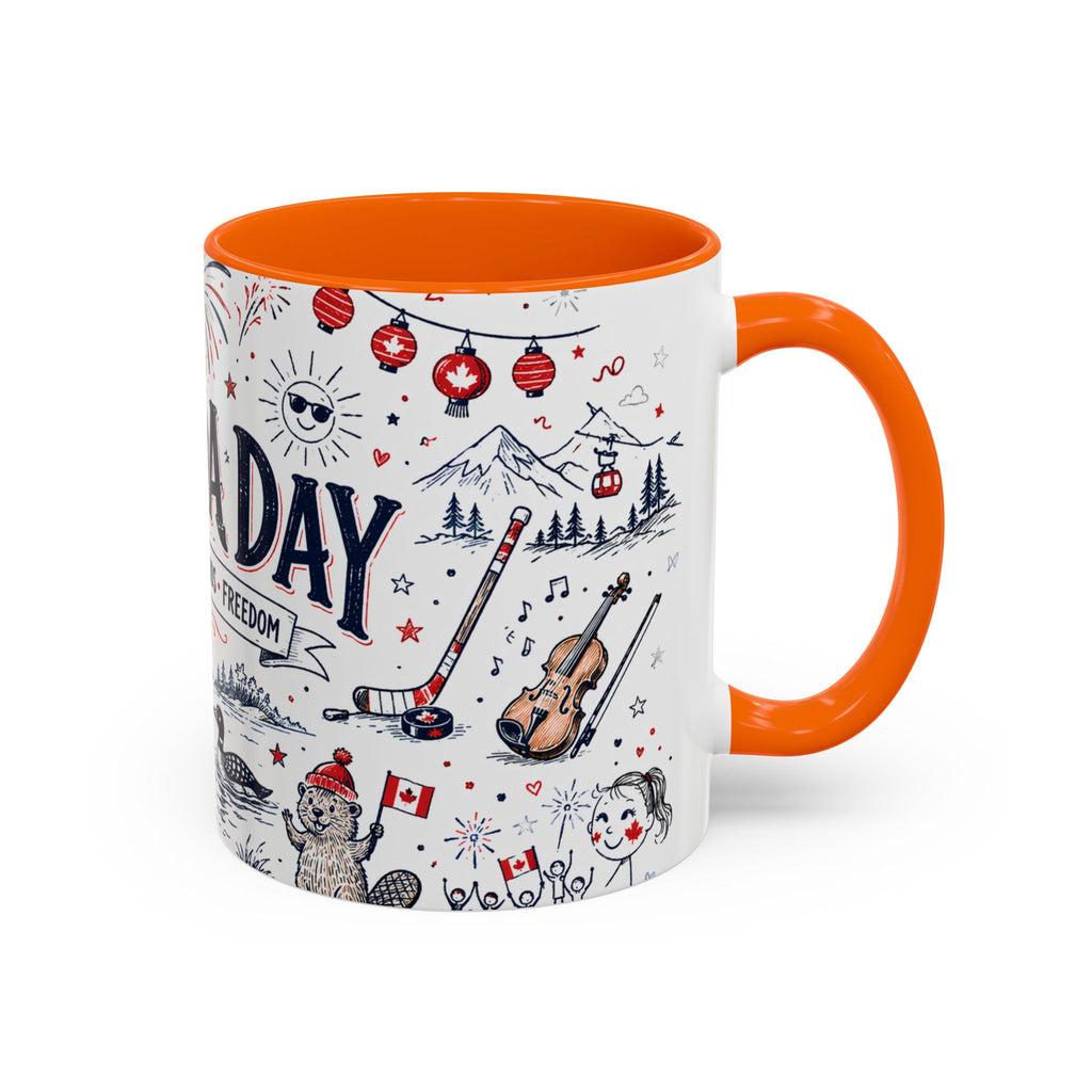 Canada Day Coffee Mug | Canadian Pride Gift | Accent Color Ceramic 11oz 15oz