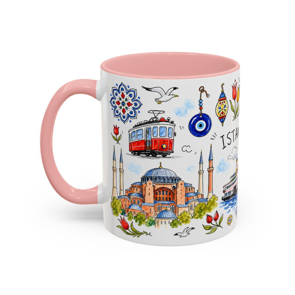Istanbul Travel Mug | European City Souvenir Accent Coffee Mug | 11oz 15oz Ceramic Cup