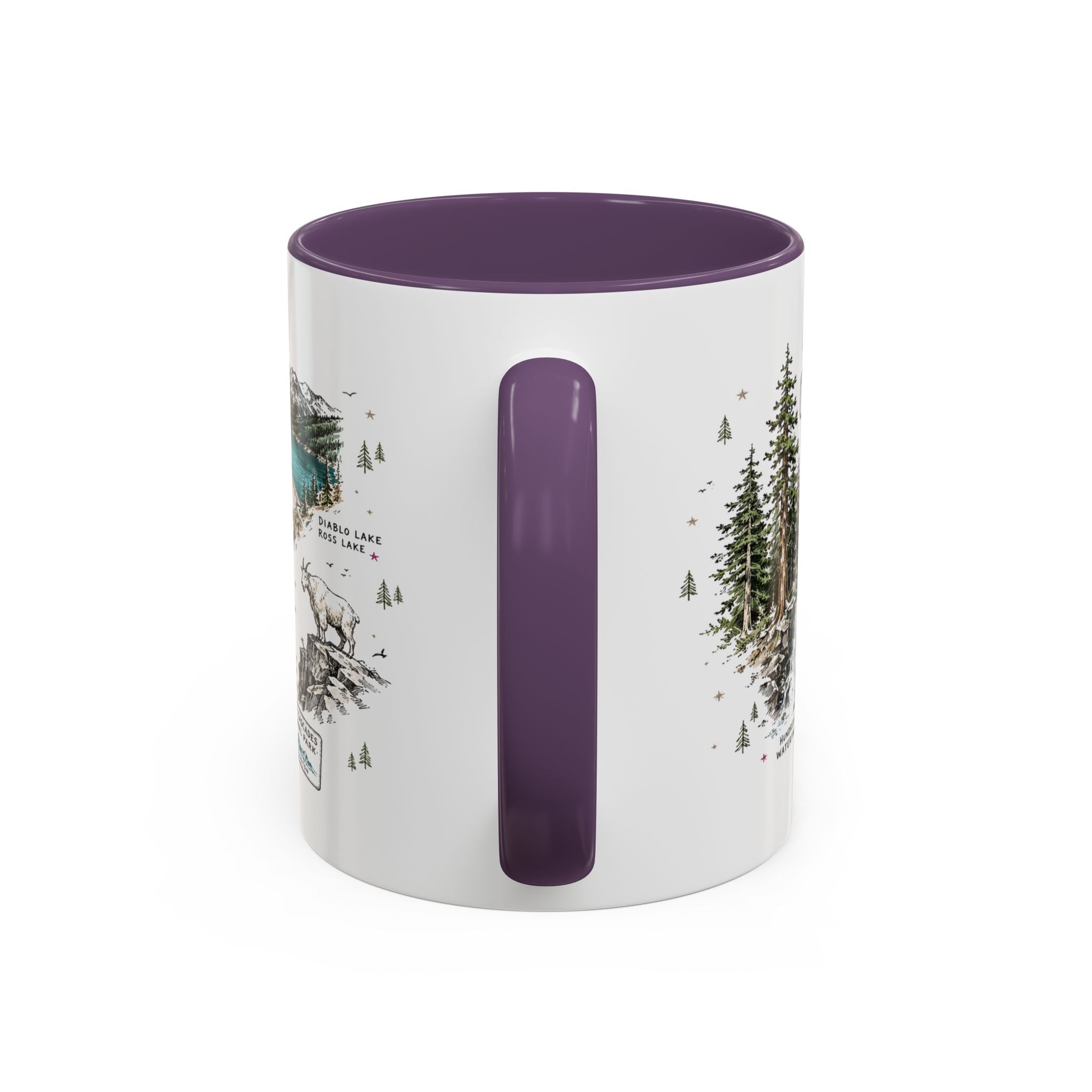North Cascades National Park Coffee Mug | Washington Alpine Glacier Hiking Gift | Accent Color Ceramic 11oz 15oz