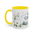 North Carolina State Map Mug | Moving Away, Homesick Gift | Botanical Accent Coffee Cup
