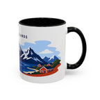 Lofoten Islands Coffee Mug | Travel Destination Souvenir Gift | Accent Color Ceramic 11oz 15oz