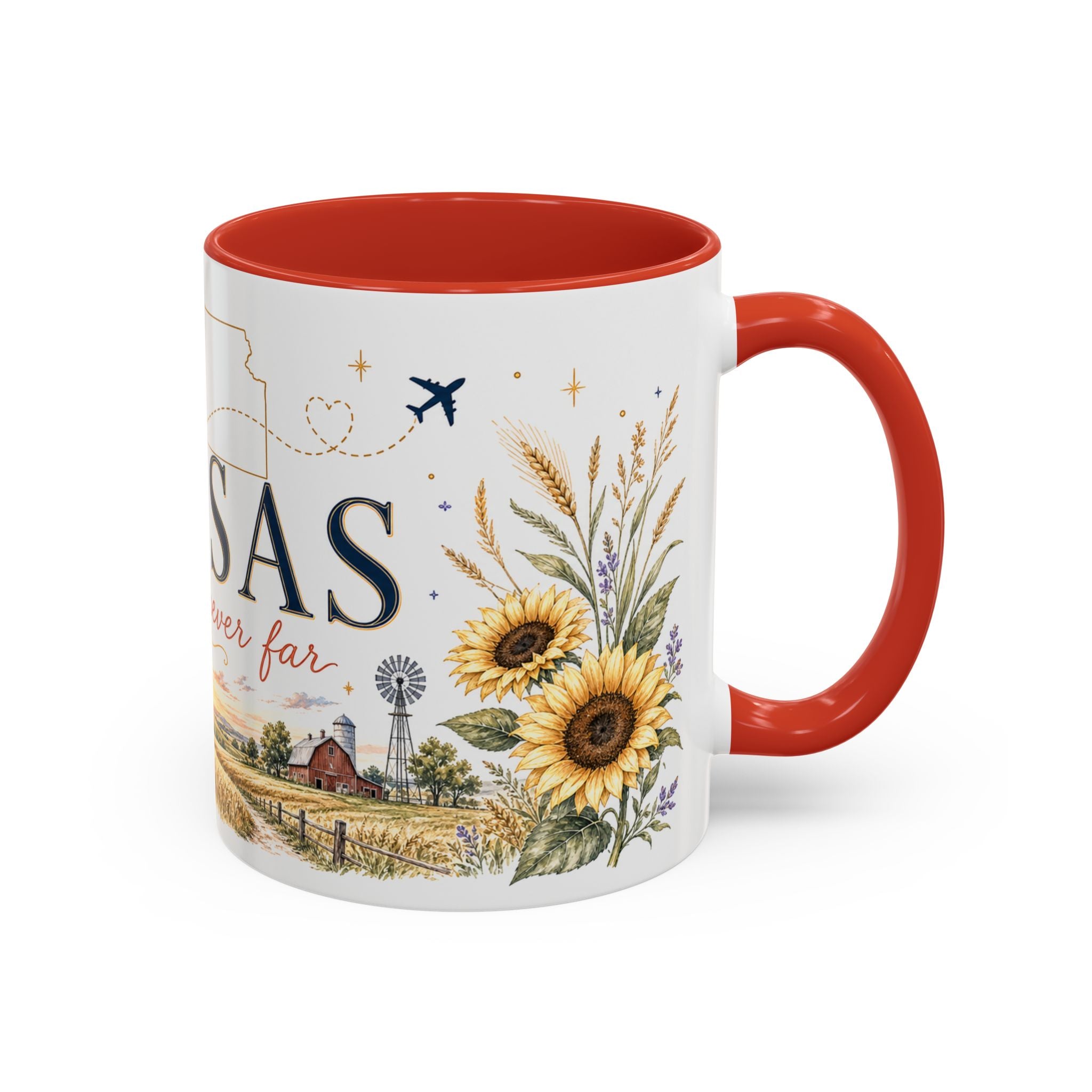 Kansas Home State Mug | Sunflower Prairie Landscape Coffee Cup