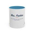 Personalized Teacher Mug | Custom Name Notebook Coffee Cup | Back to School Gift 11oz 15oz