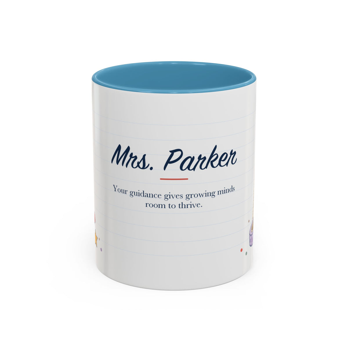 Personalized Teacher Mug | Custom Name Notebook Coffee Cup | Back to School Gift 11oz 15oz