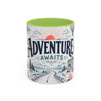 Adventure Awaits Coffee Mug | Class of 2026 Graduation Gift | Accent Color Ceramic 11oz 15oz