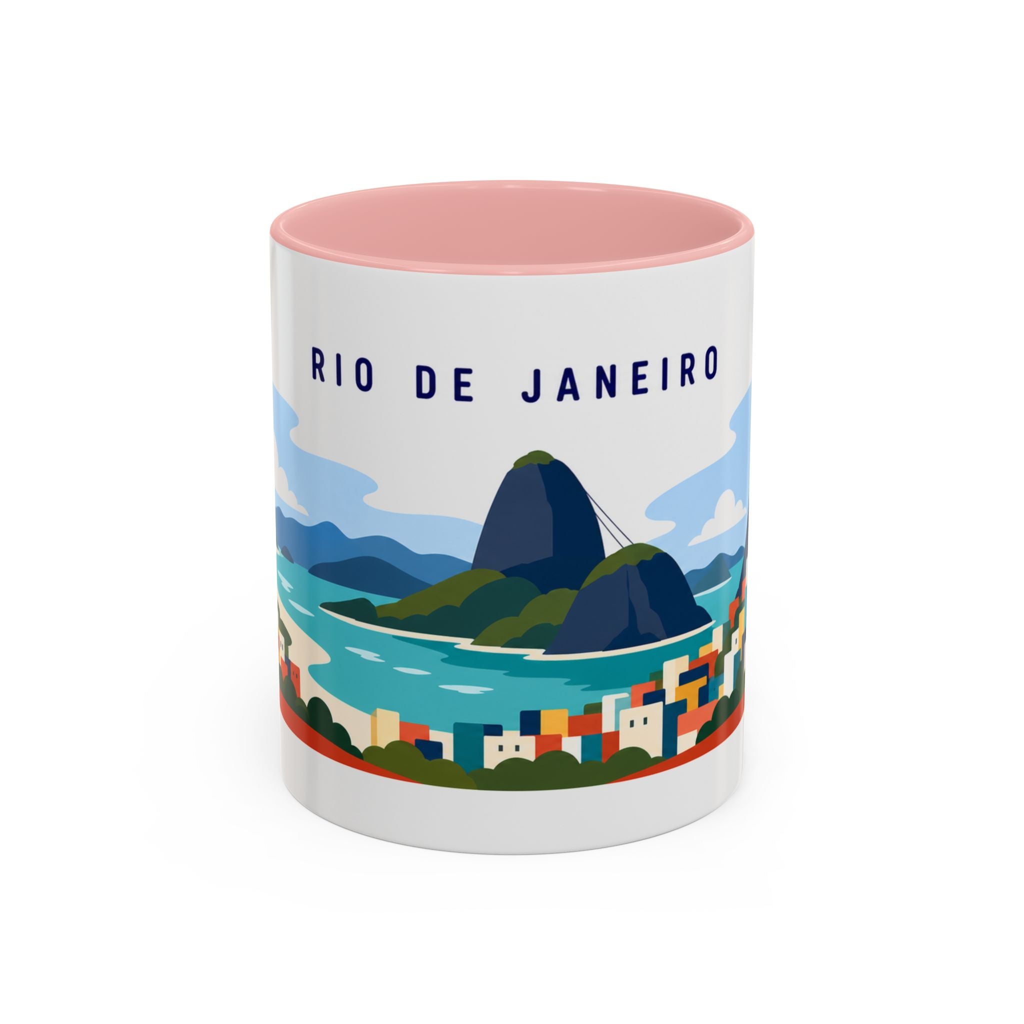 Rio de Janeiro Coffee Mug | Travel Destination Souvenir Gift | Accent Color Ceramic 11oz 15oz