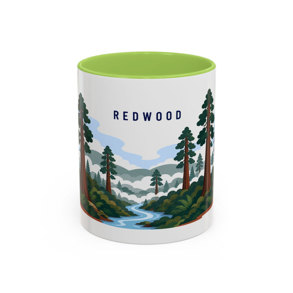 Redwood National Park Coffee Mug | Solid Color Block Park Souvenir | 11oz 15oz Accent Mug