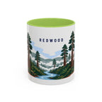 Redwood National Park Coffee Mug | Solid Color Block Park Souvenir | 11oz 15oz Accent Mug
