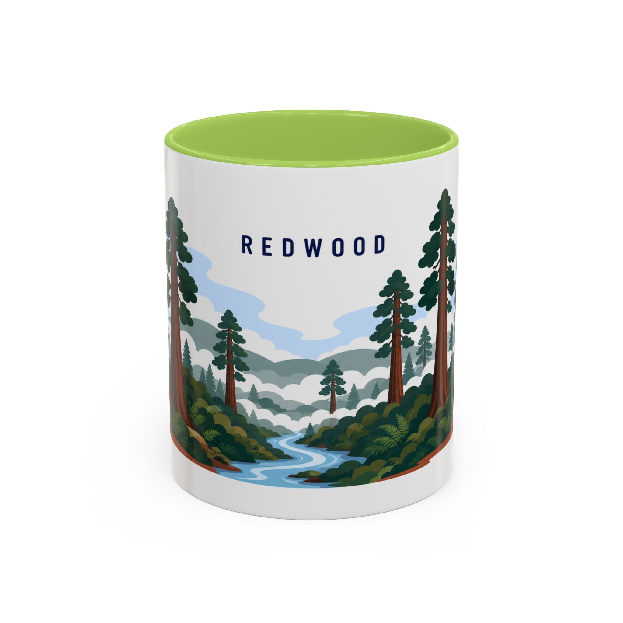 Redwood National Park Coffee Mug | Solid Color Block Park Souvenir | 11oz 15oz Accent Mug