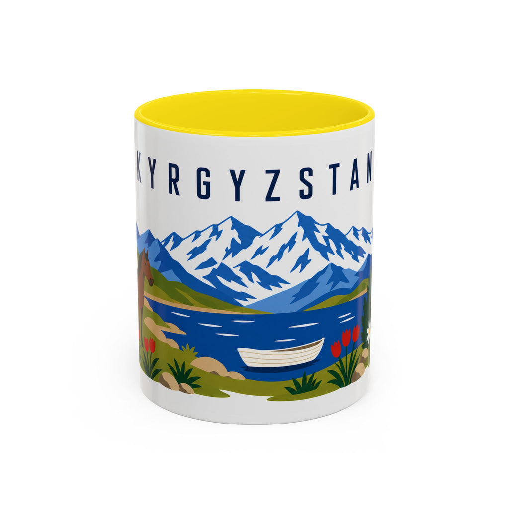 Kyrgyzstan Coffee Mug | Travel Souvenir Accent Mug | Country Gift Ceramic Cup 11oz 15oz