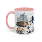 Hamburg Coffee Mug | Germany Travel Souvenir | Vintage Illustrated City Gift | 11 oz 15 oz Accent Mug