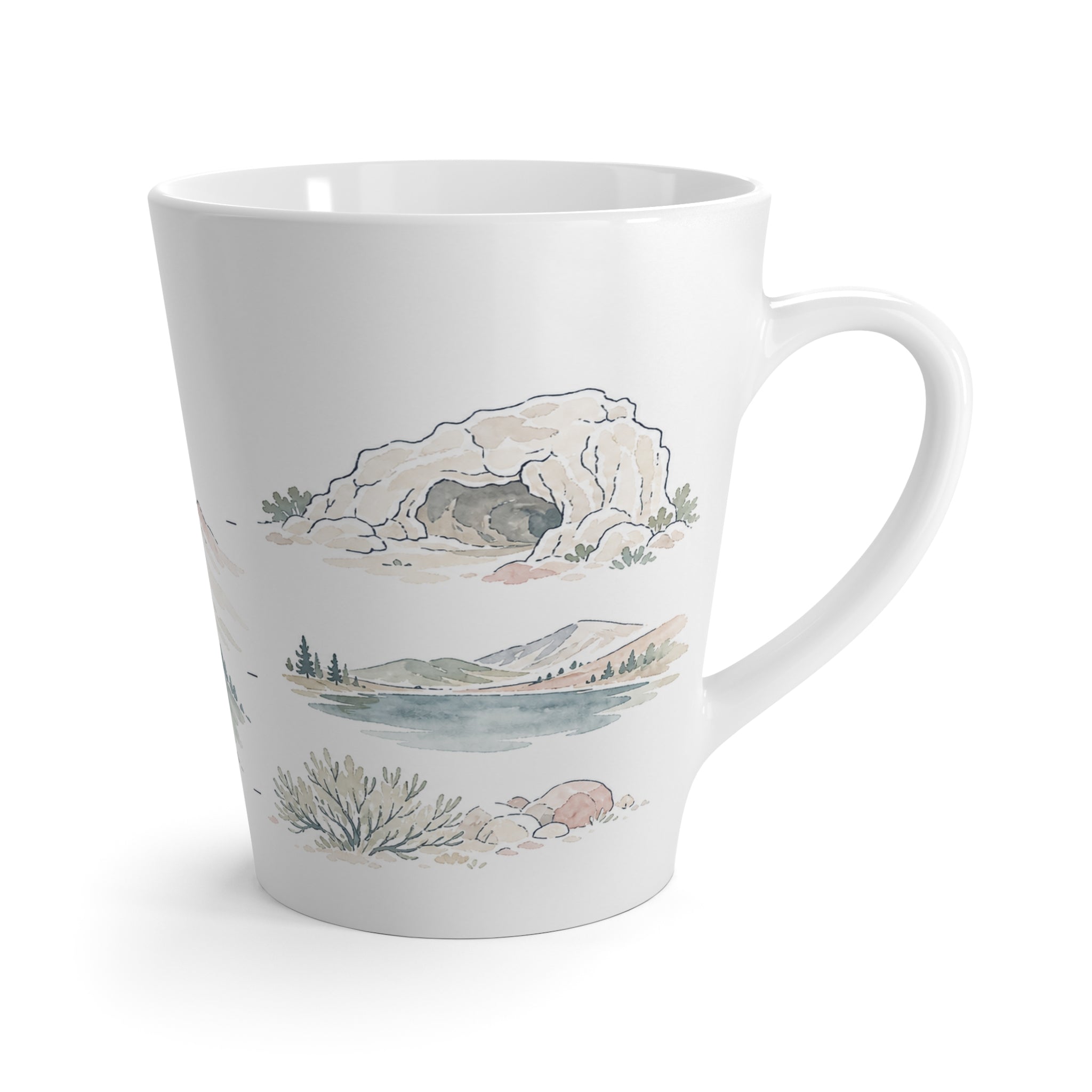 Great Basin National Park Latte Mug | Pastel Watercolor Nature Coffee Cup | 12 oz Travel Souvenir Gift