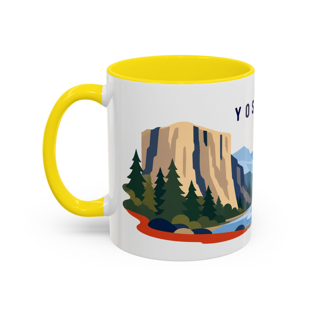 Yosemite Coffee Mug | Travel Destination Souvenir Gift | Accent Color Ceramic 11oz 15oz