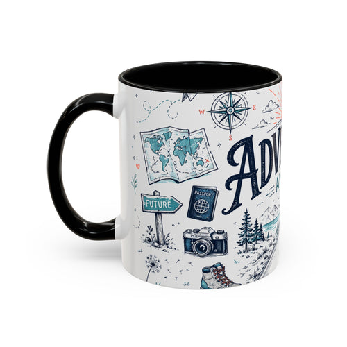 Adventure Awaits Coffee Mug | Class of 2026 Graduation Gift | Accent Color Ceramic 11oz 15oz