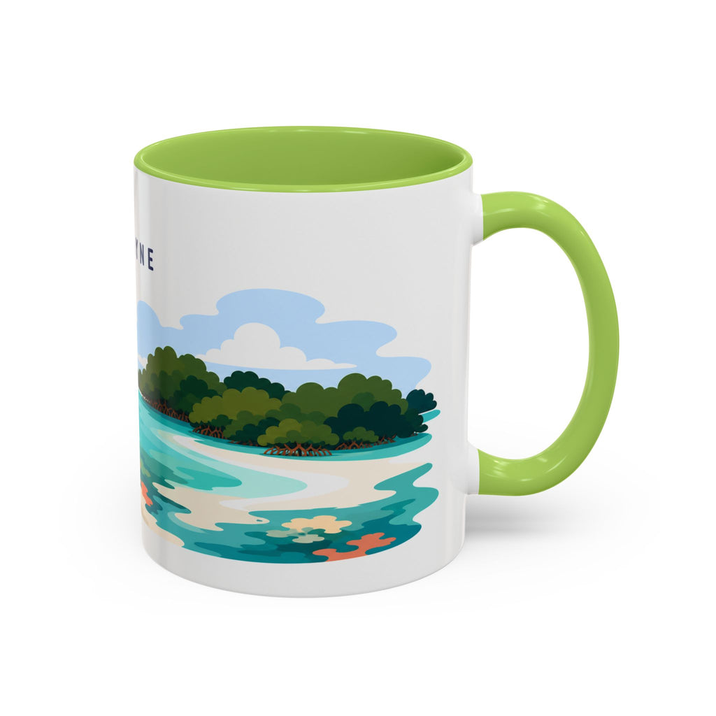 Biscayne National Park Coffee Mug | Solid Color Block Park Souvenir | 11oz 15oz Accent Mug