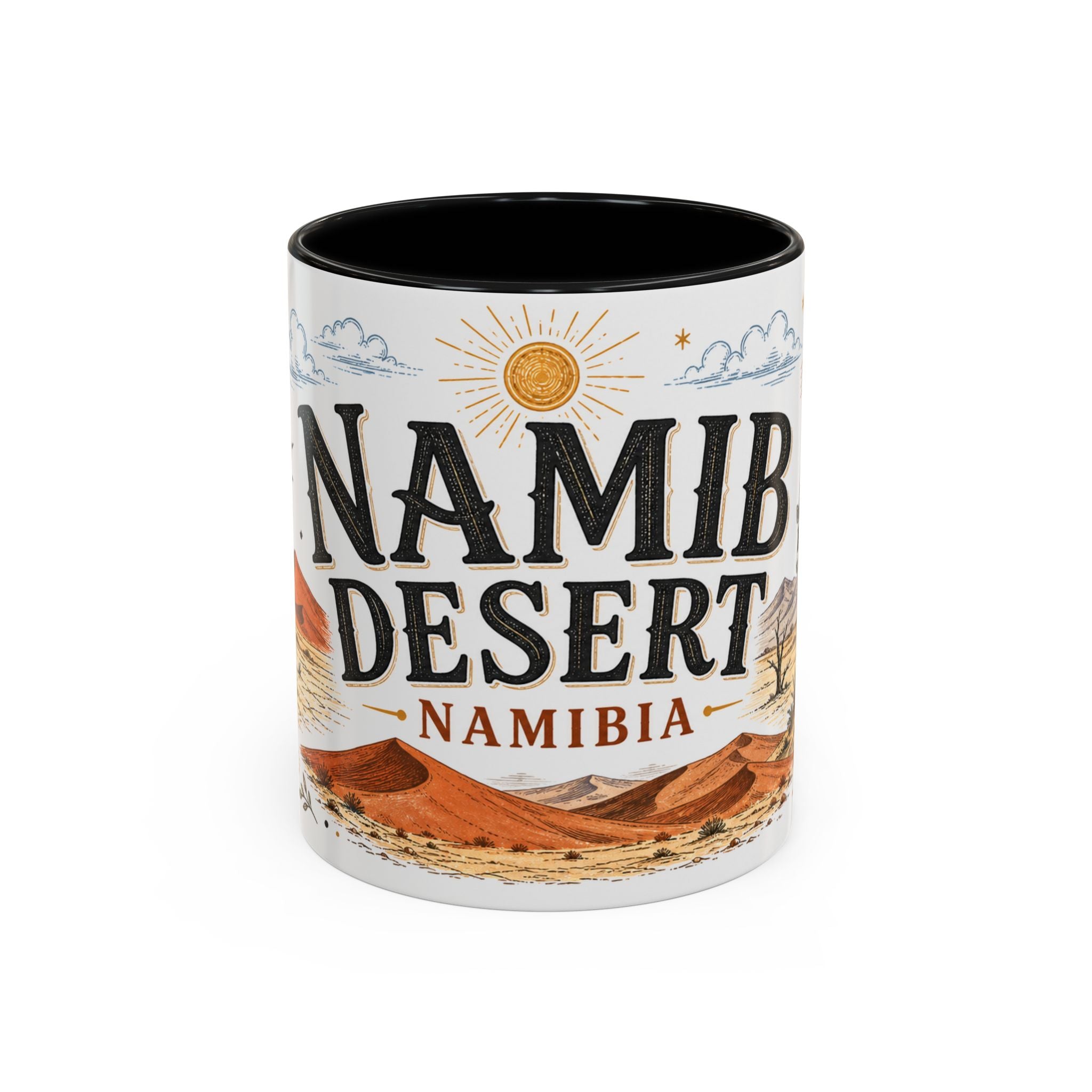 Namib Desert Coffee Mug | Travel Destination Souvenir Gift | Accent Color Ceramic 11oz 15oz