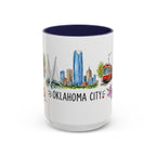 Oklahoma City Illustrated Travel Mug | City Souvenir Accent Coffee Mug | 11oz 15oz Ceramic Cup