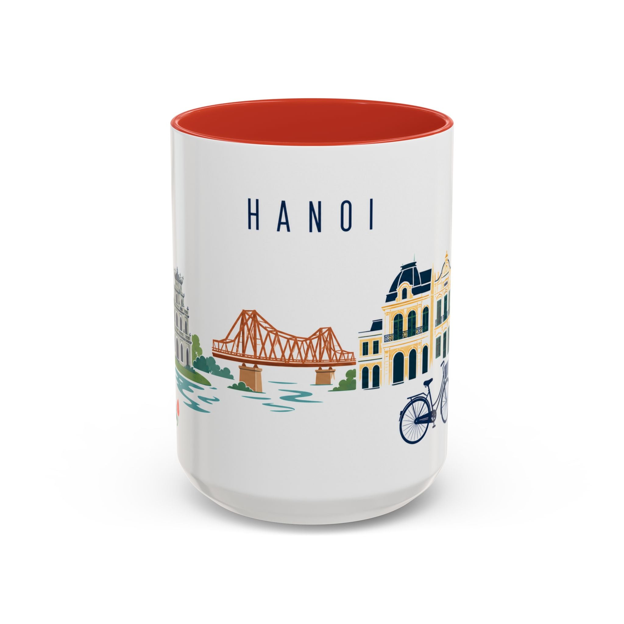 Hanoi Coffee Mug | Vietnam Travel Souvenir | Porcelain Decal City Gift | 11oz 15oz Accent Mug