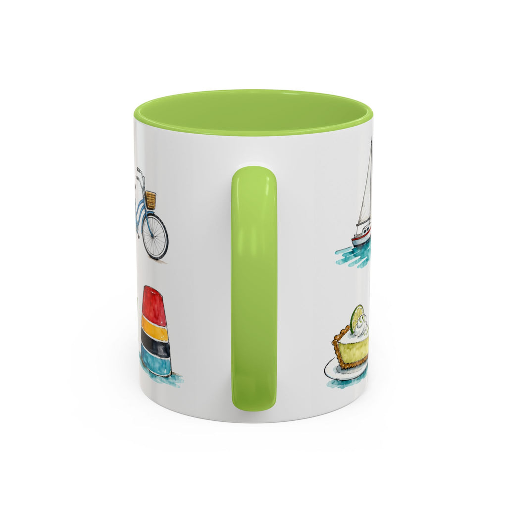 Key West Illustrated Travel Mug | City Souvenir Accent Coffee Mug | 11oz 15oz Ceramic Cup