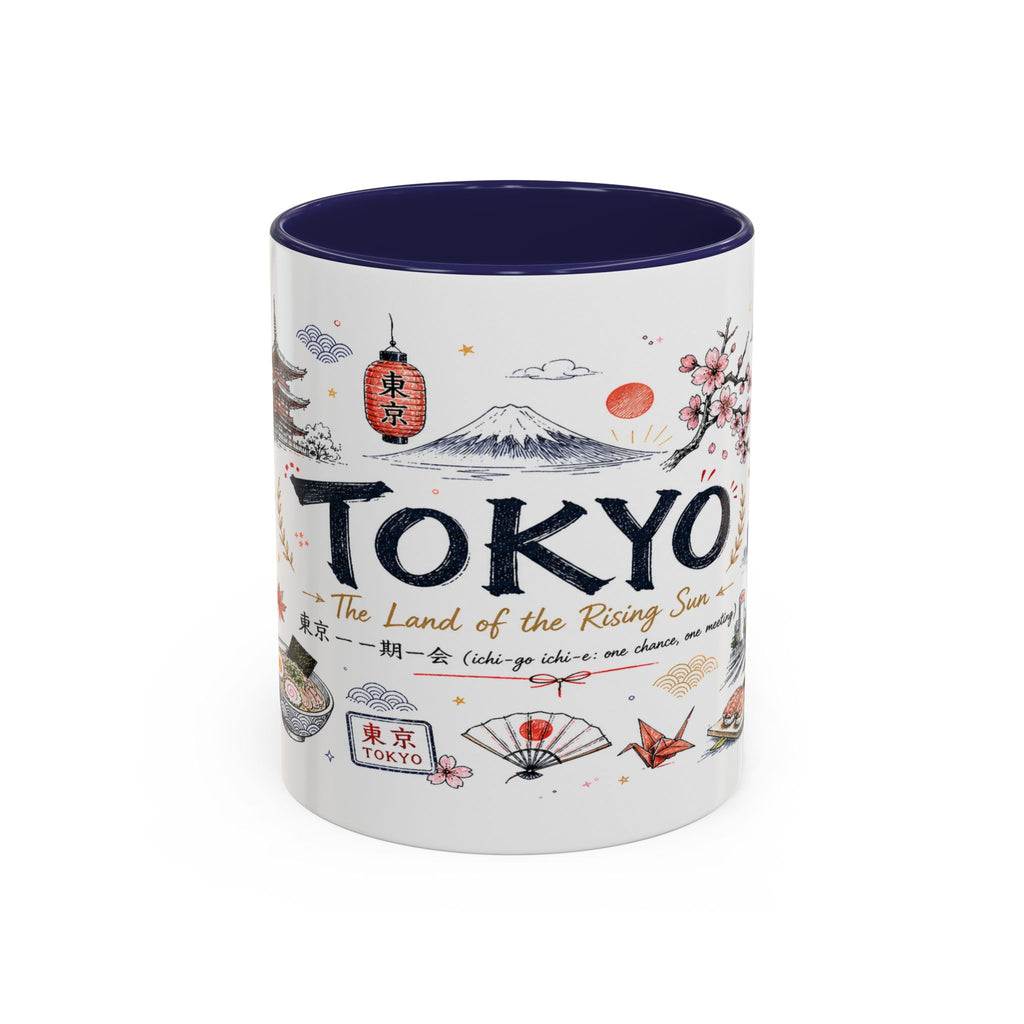 Tokyo Coffee Mug | Japan Souvenir Travel Gift | Accent Color Ceramic 11oz 15oz