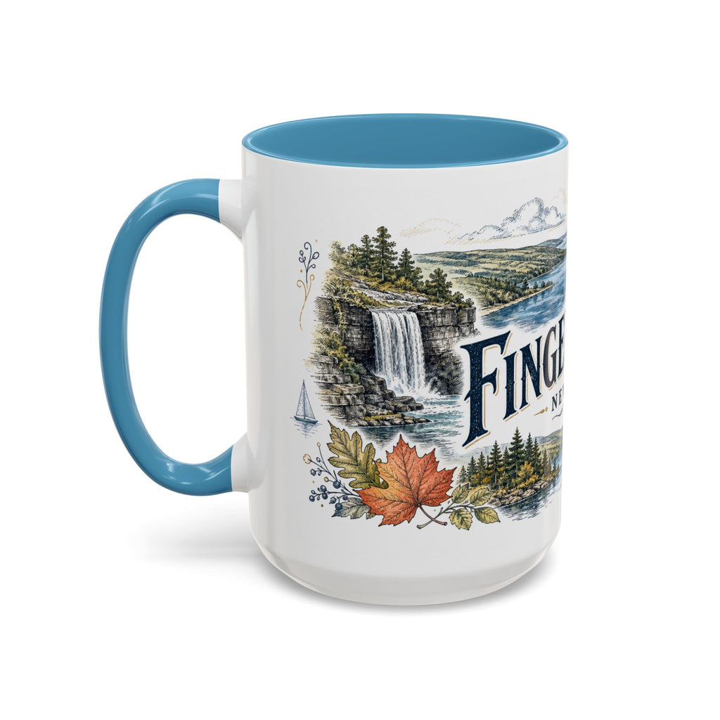 Finger Lakes Mug, New York Travel Souvenir, Bucket List Gift, Accent Ceramic Coffee Mug 11oz 15oz