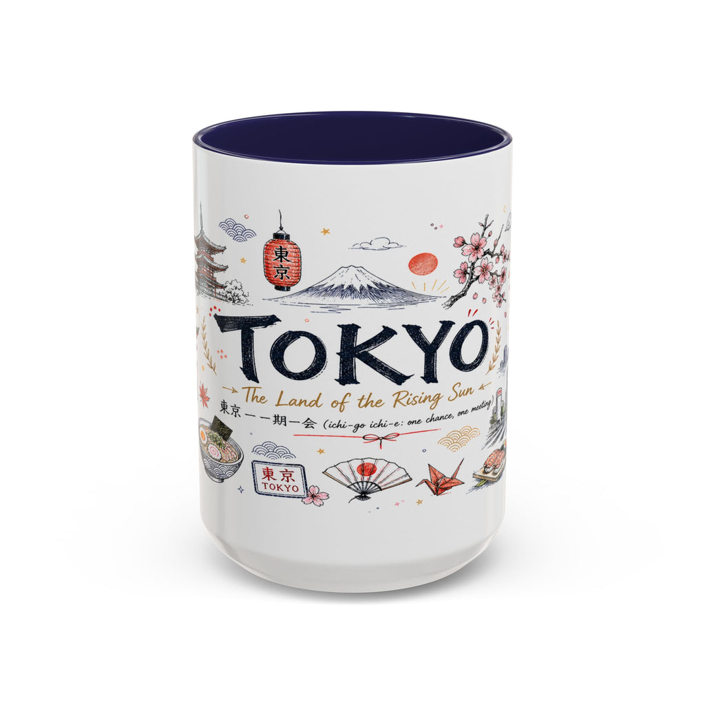 Tokyo Coffee Mug | Japan Souvenir Travel Gift | Accent Color Ceramic 11oz 15oz